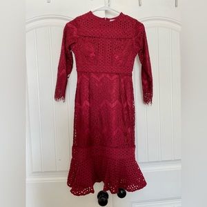 Dainty Jewell’s Little Sweet Peony Dress - Wine color - Girls XL (10/12)